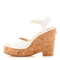 Tweed Cork CC Wedge Sandals 36.5 White