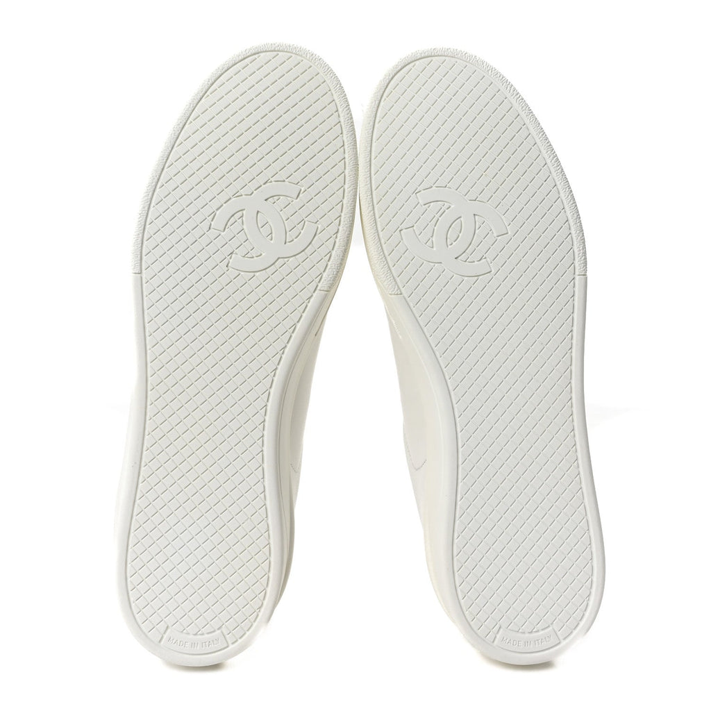 Calfskin CC Womens Sneakers 37.5 White