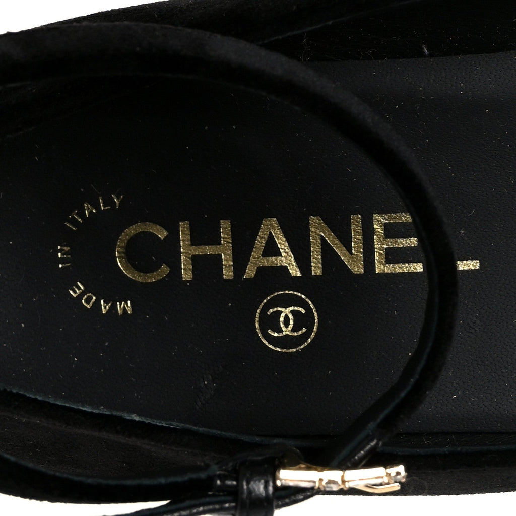Velvet Strass CC Bow Mary Jane Flats 38.5 Black