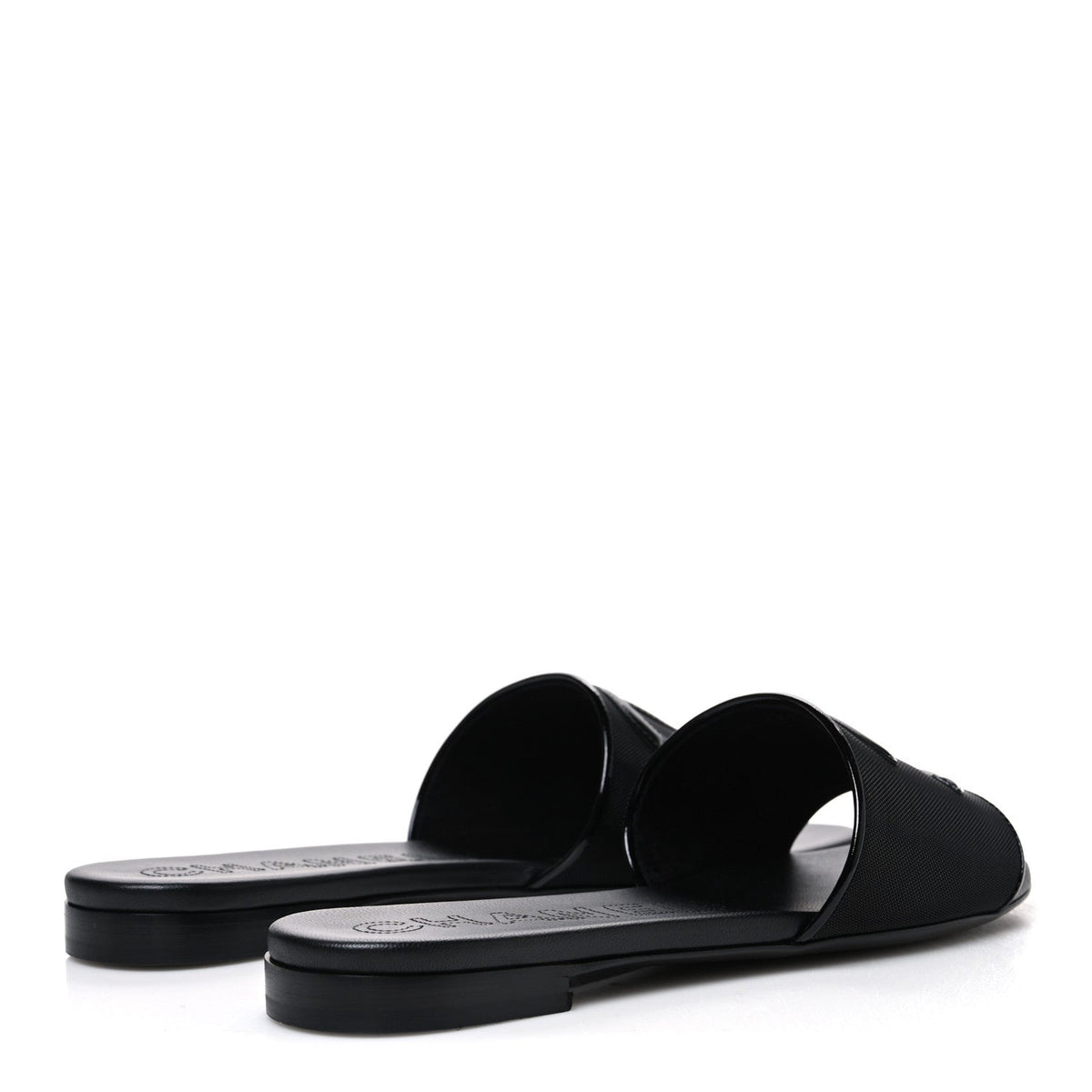 Mesh Patent Calfskin CC Mules 39 Black