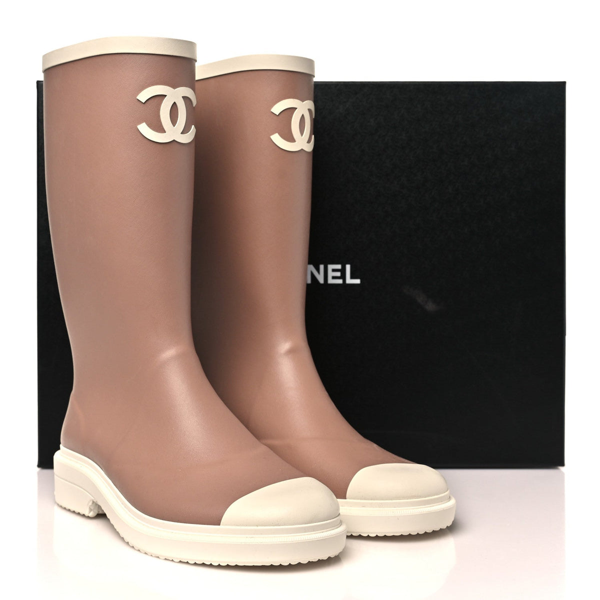 Caoutchouk CC High Boots 40 Beige White