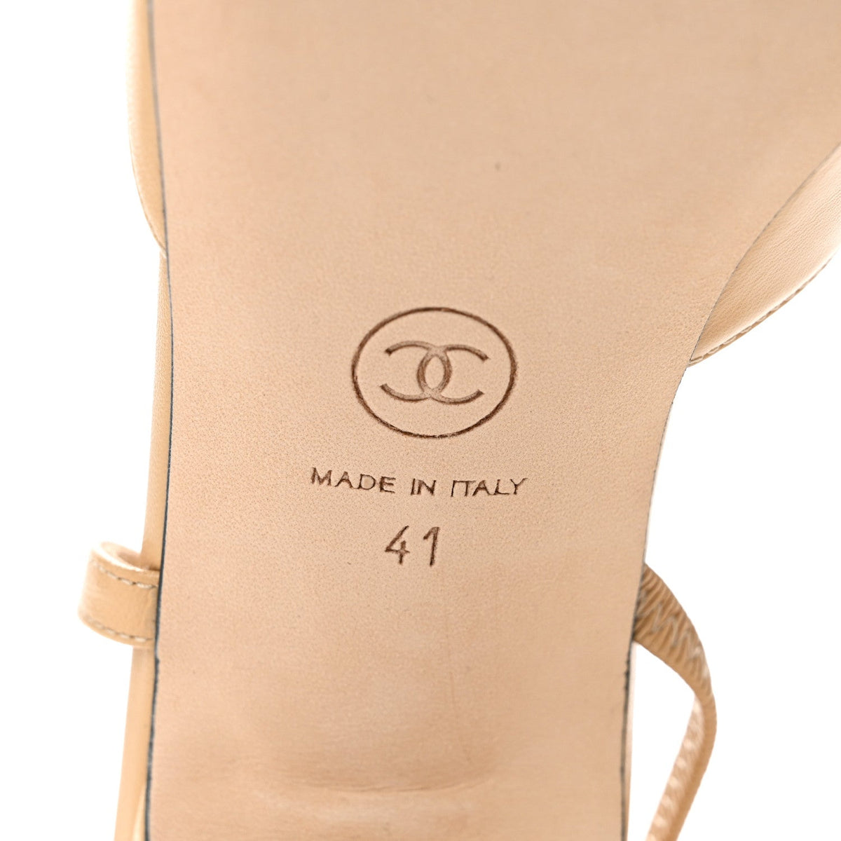 Goatskin Grosgrain Cap Toe CC Slingback Pumps 41 Beige Black