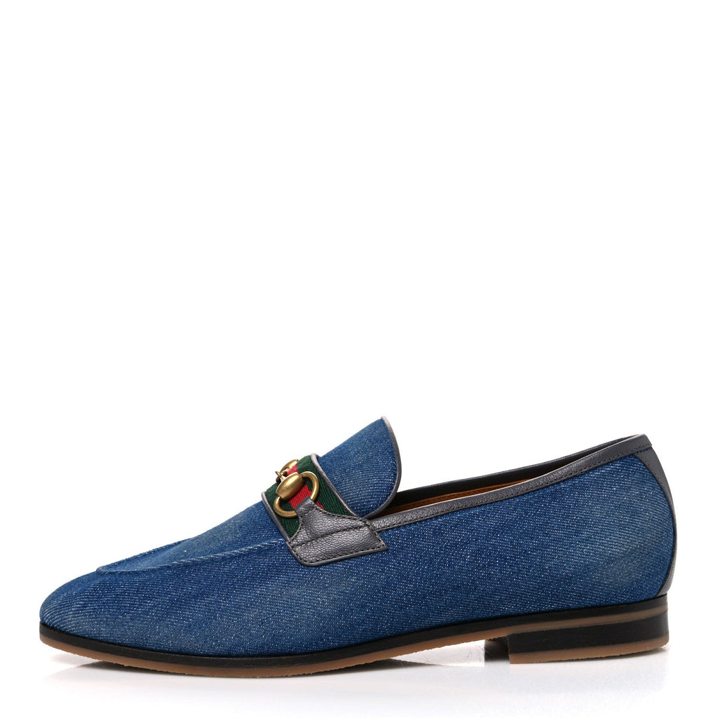 New Denim Delave Web Mens Horsebit Loafers 8 Blue