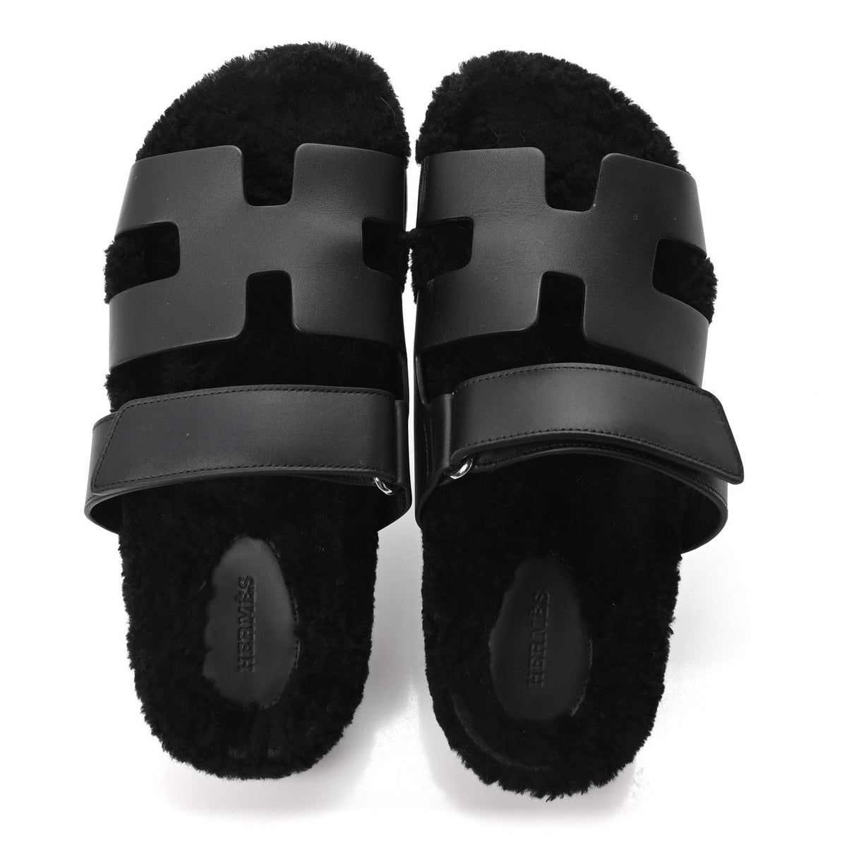 Calfskin Woolskin Womens Chypre Sandals 39 Black