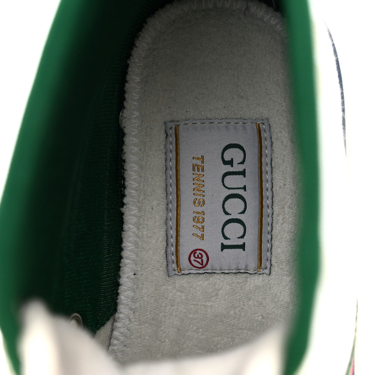 Monogram GG Mignon Web Womens 1977 Tennis High Top Sneakers 37 White