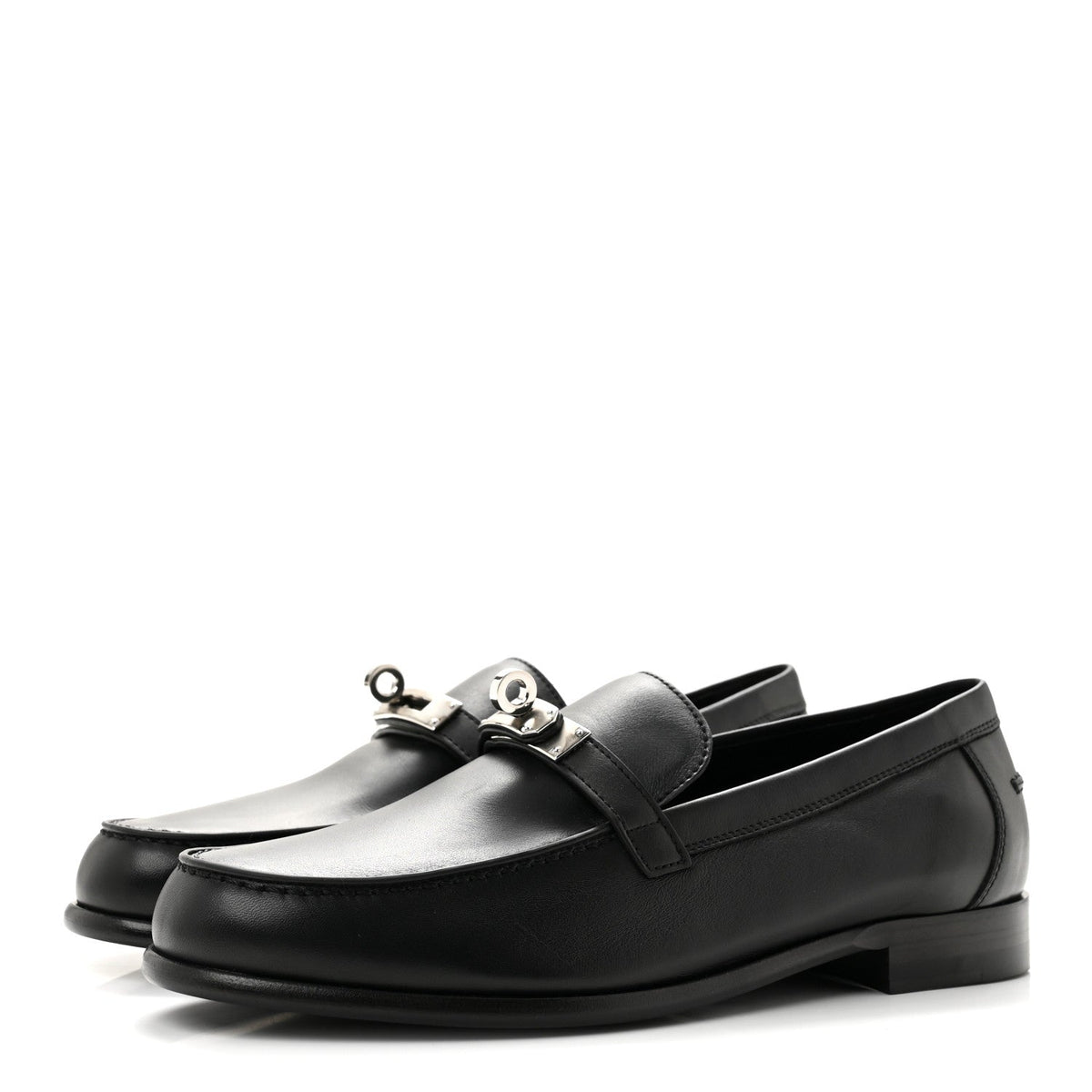 Calfskin Womens Destin Loafers 37.5 Black