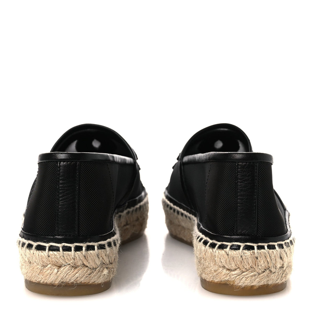 Mesh Grosgrain CC Espadrilles 35 Black