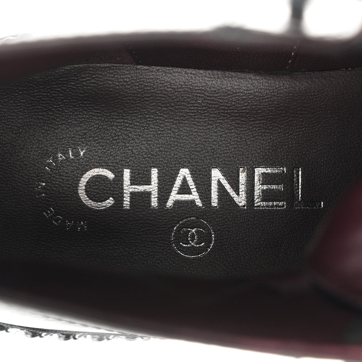Crackled Calfskin Velvet Pearl Combat Short Boots 38 Black