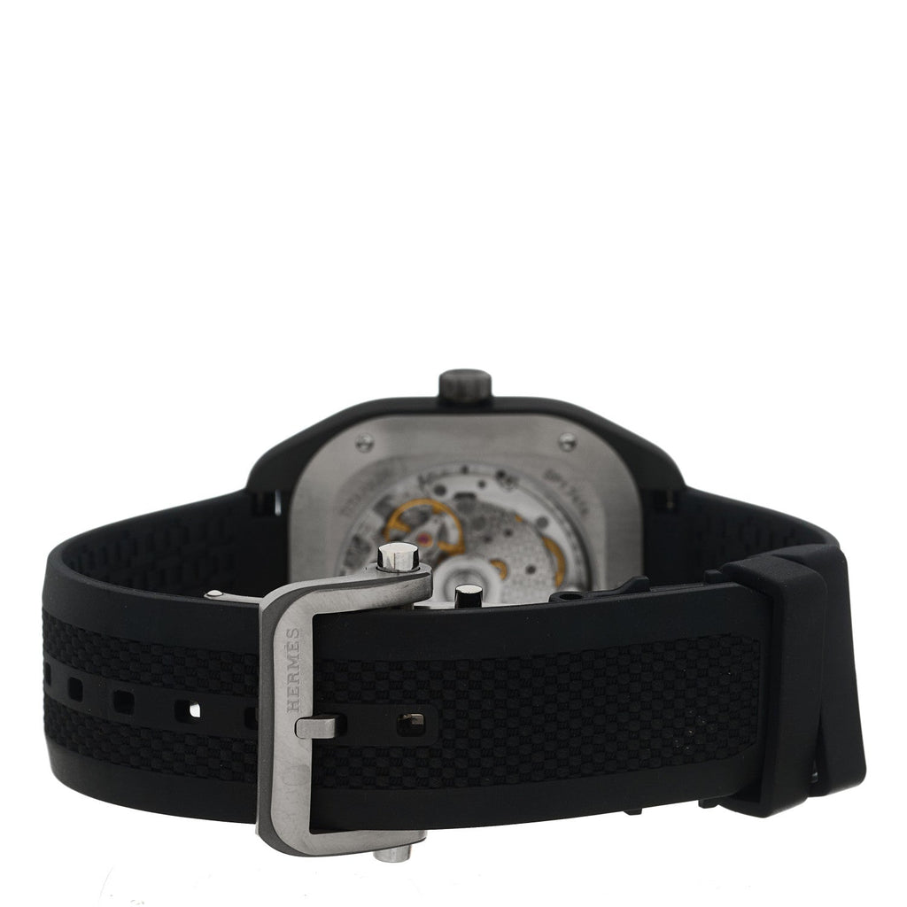 DLC Coated Titanium Rubber 39mm H08 Automatic Watch Noir
