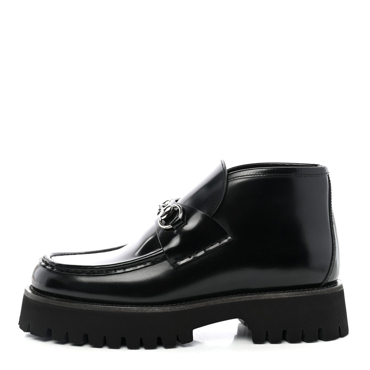 Cordovan Lux Womens Horsebit Platform Ankle Boots 38.5 Black