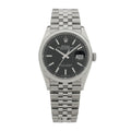 Stainless Steel 36mm Oyster Perpetual Datejust Watch Bright Black 126200