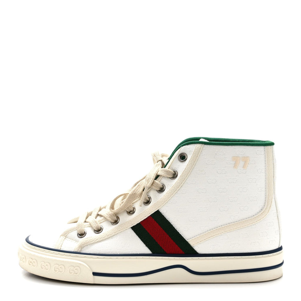 Monogram GG Mignon Web Womens 1977 Tennis High Top Sneakers 37 White