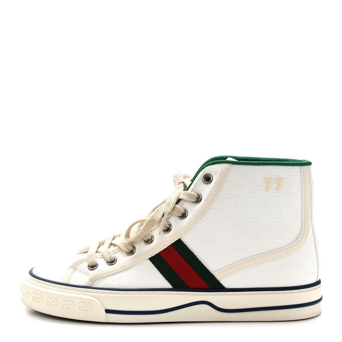 Monogram GG Mignon Web Womens 1977 Tennis High Top Sneakers 37 White
