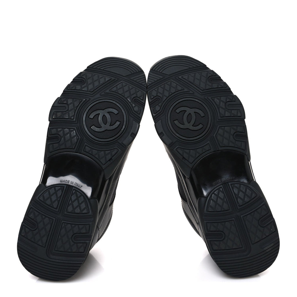 Lambskin Fabric CC Sneakers 36.5 Black