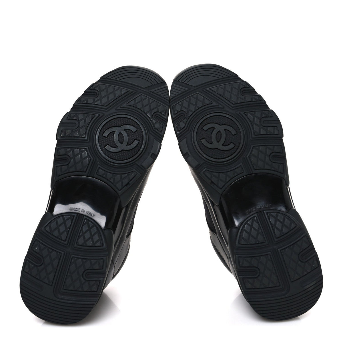 Lambskin Fabric CC Sneakers 36.5 Black