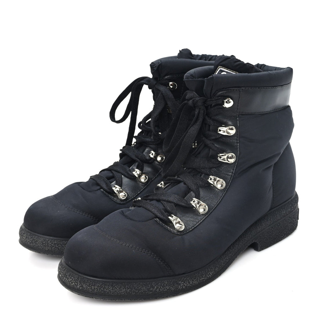 Nylon Calfskin Womens Coco Neige Short Boots 40 Black