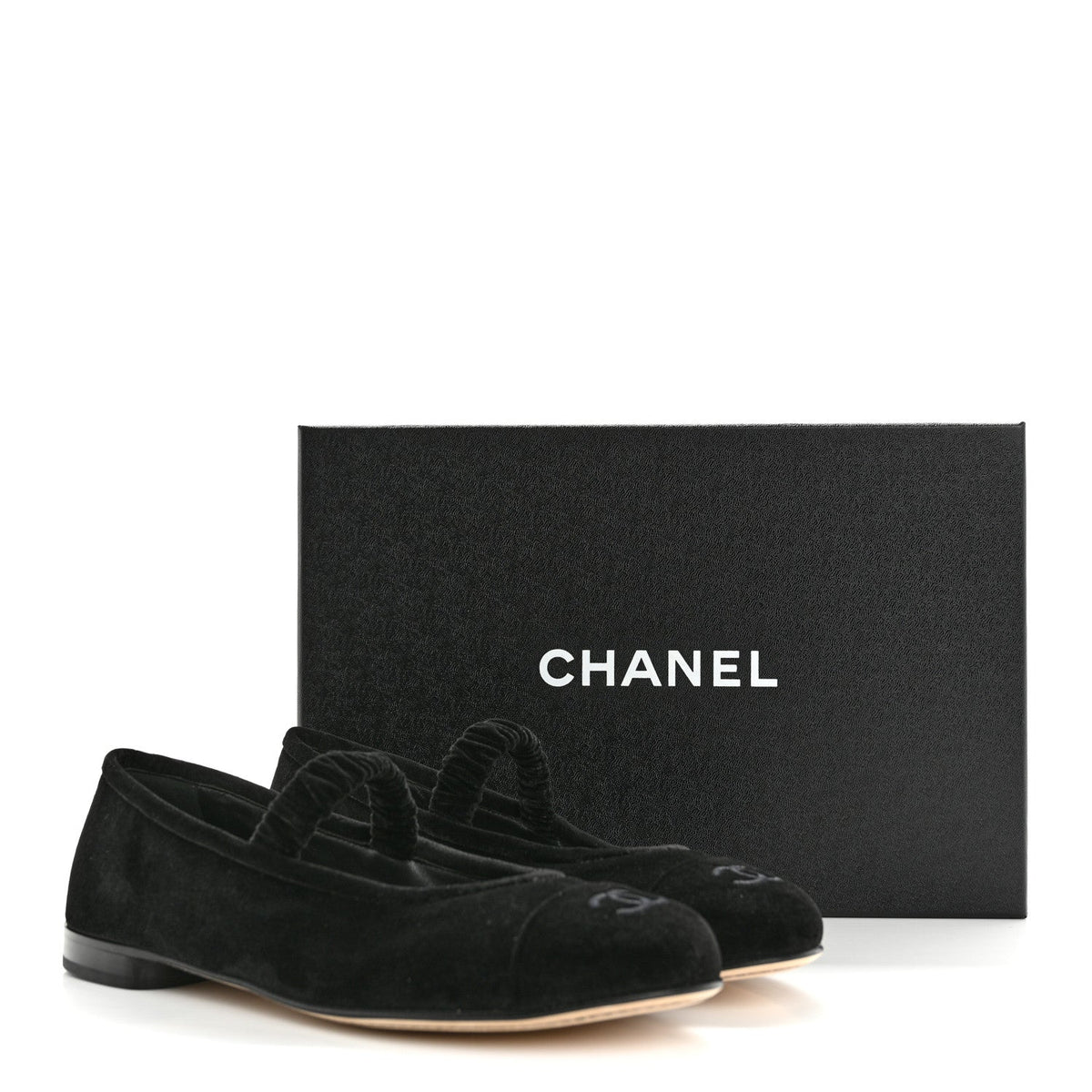 Velvet Mary Jane Flats 39 Black