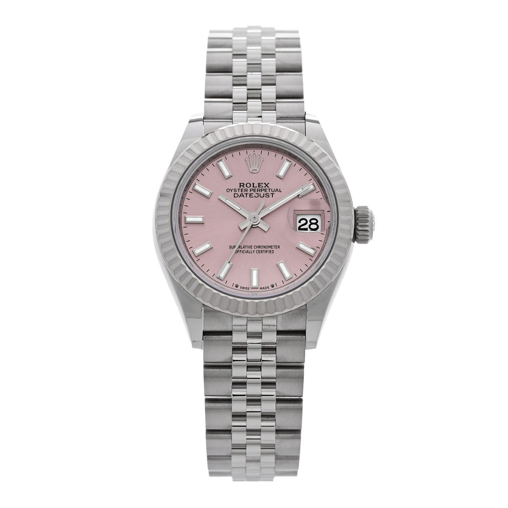 Stainless Steel 18K White Gold 28mm Oyster Perpetual Datejust Watch Pink 279174