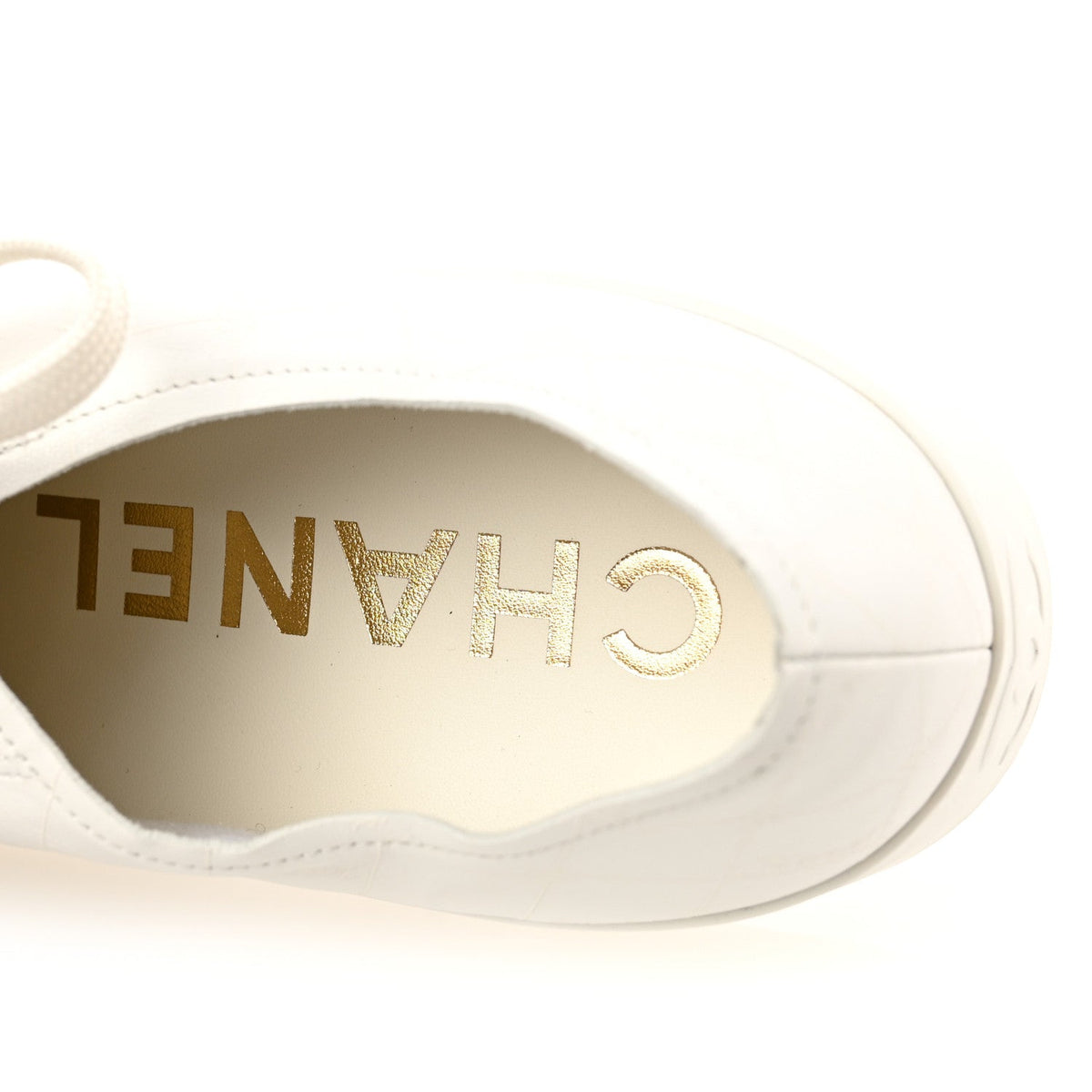 Lambskin Printed Logo Sneakers 40.5 White