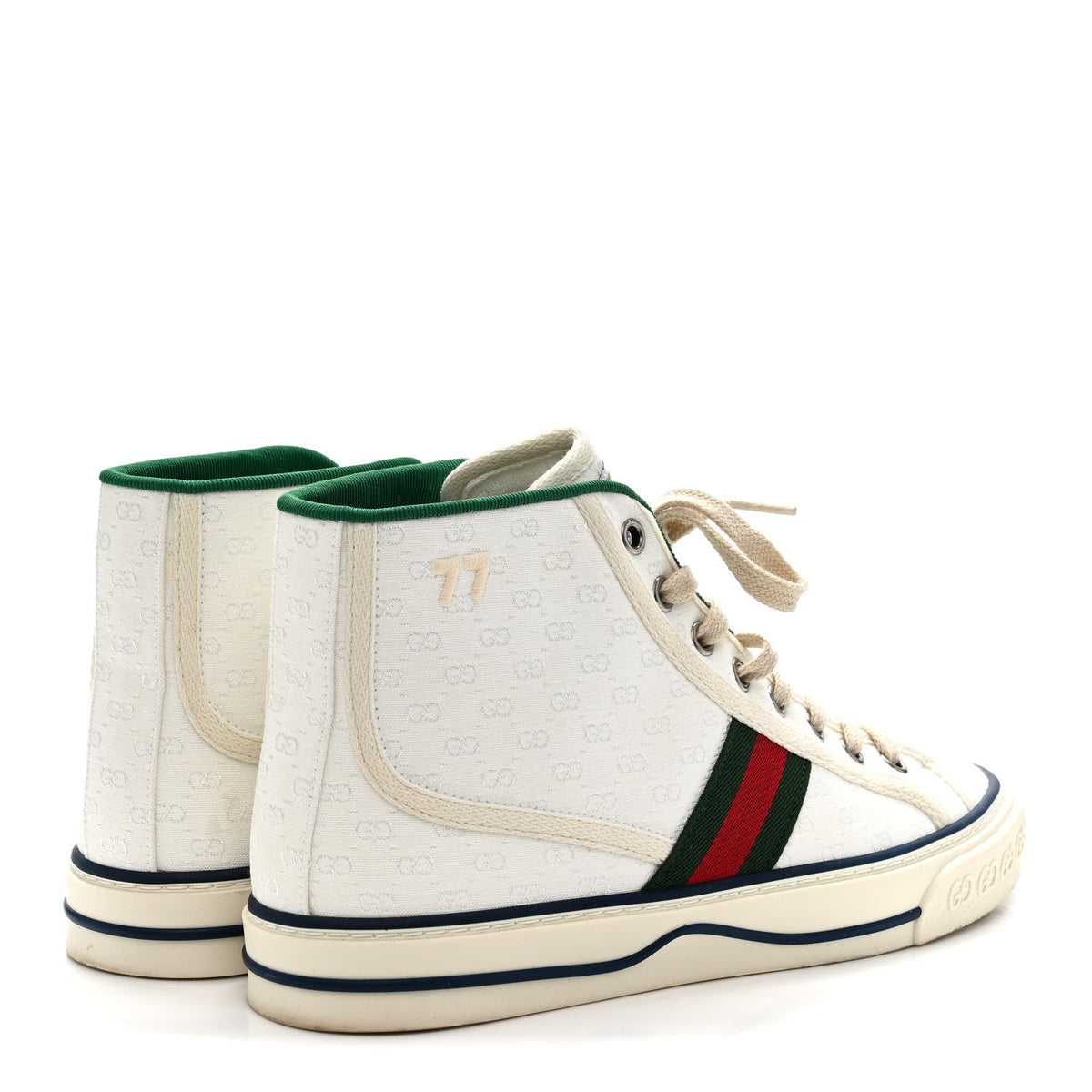 Monogram GG Mignon Web Womens 1977 Tennis High Top Sneakers 37 White
