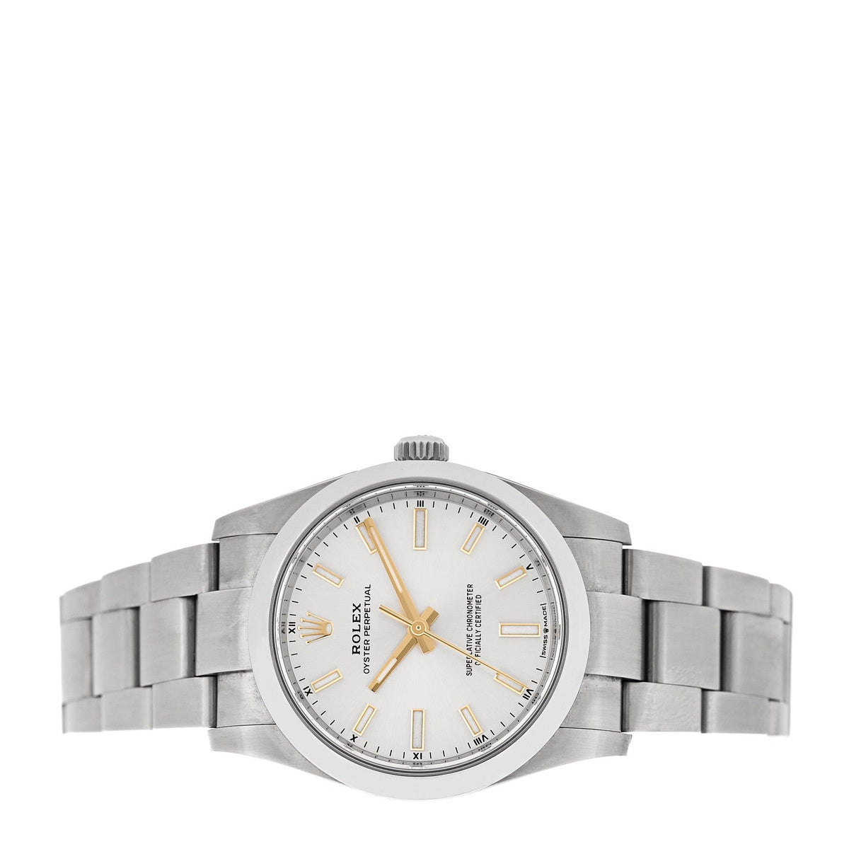 Stainless Steel 34mm Oyster Perpetual Watch Silver 124200