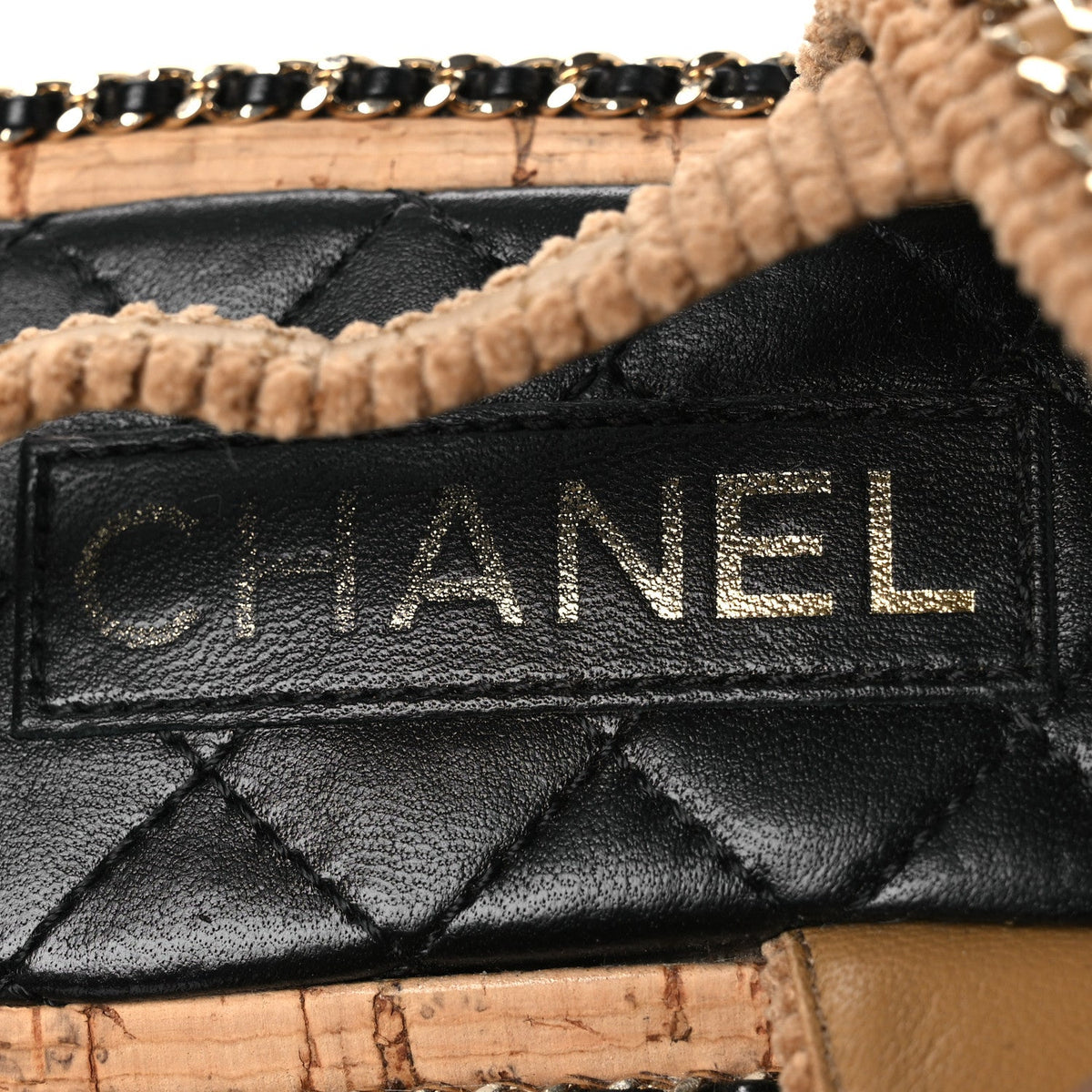 Corduroy Chain CC Sandal 40.5 Dark Beige