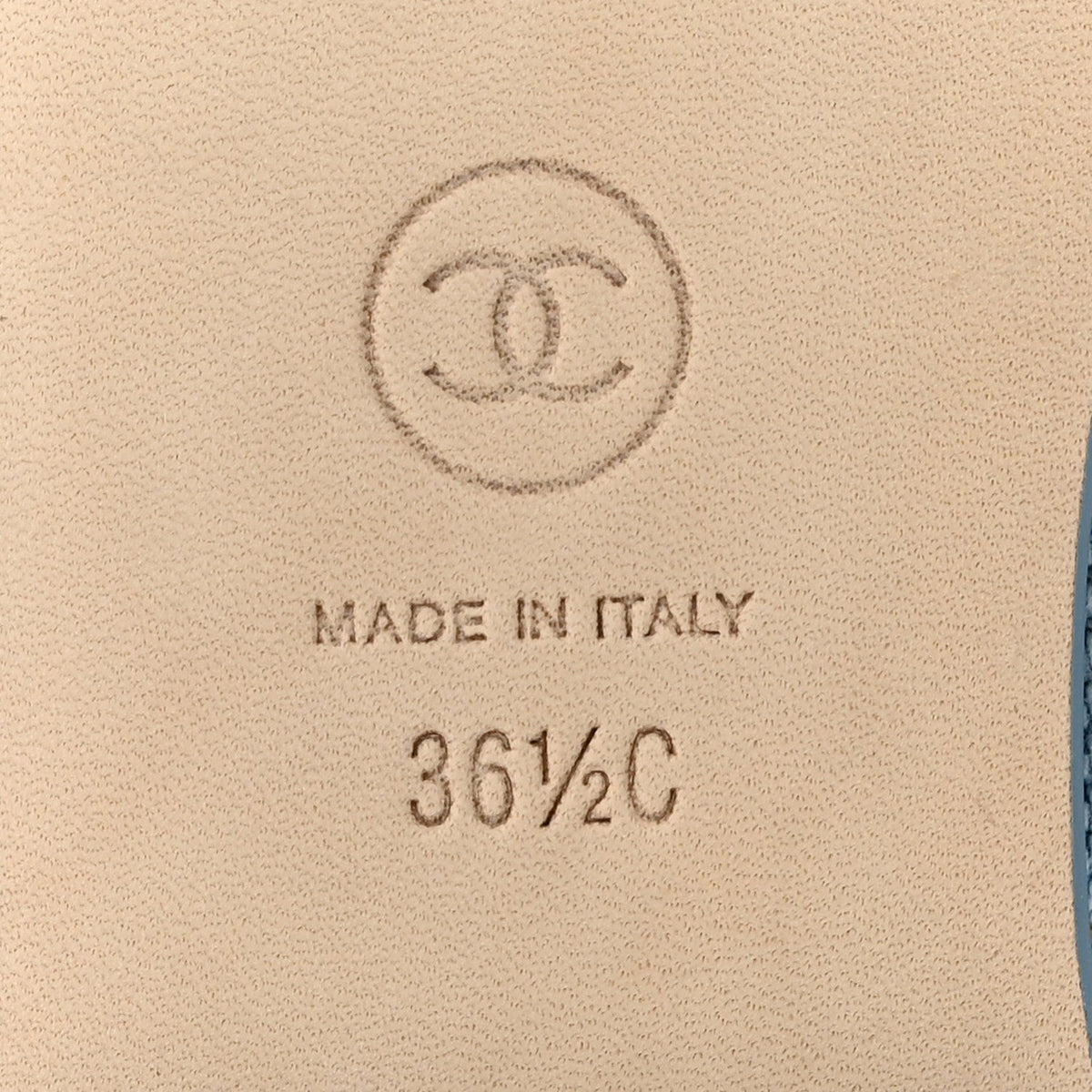 Denim Quilted Cap Toe CC Ballerina Flats 36.5 Light Blue