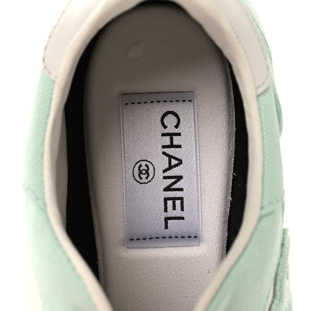 Cotton Sneakers 38.5 Light Turquoise White