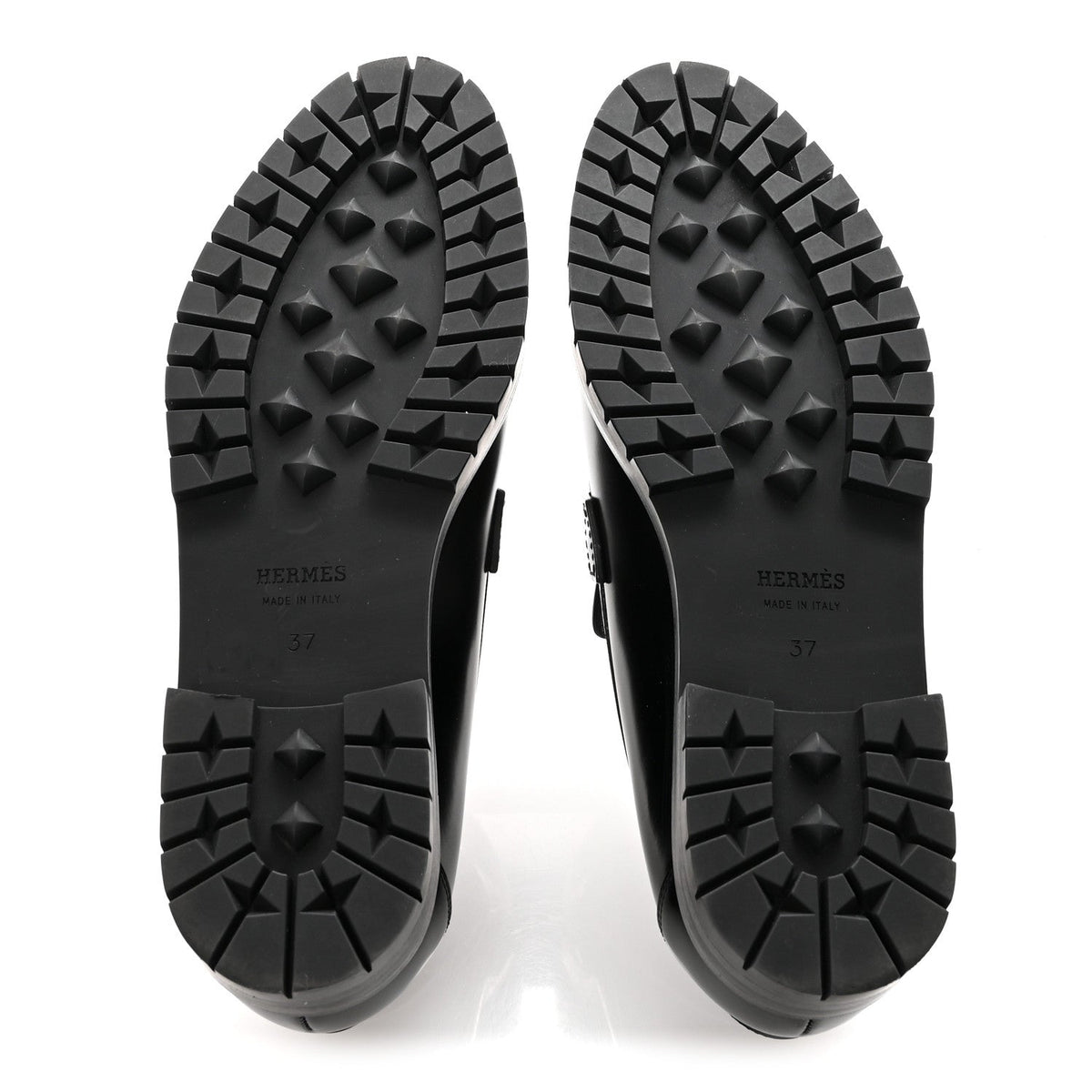 Glazed Calfskin Womens Faubourg Loafers 37 Black