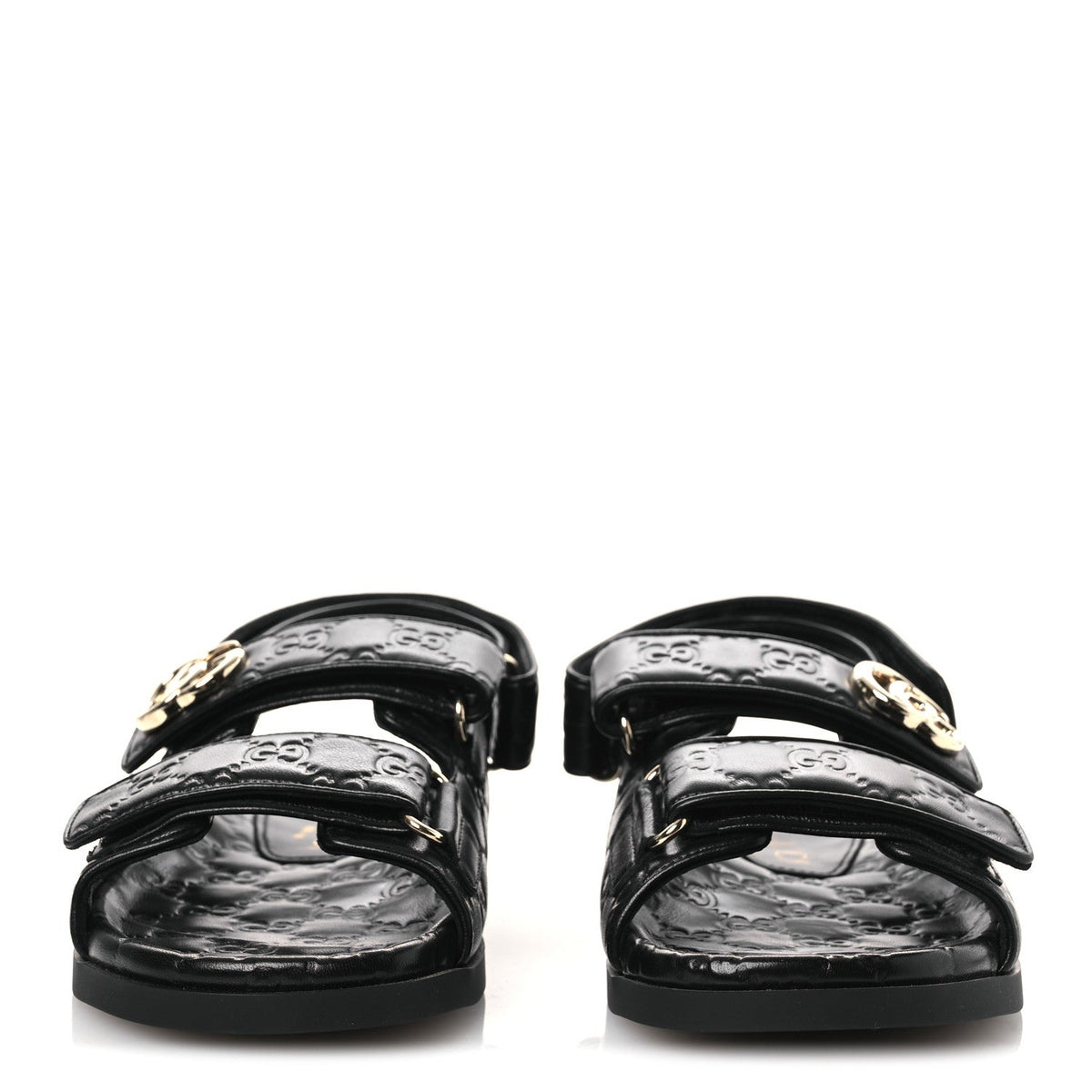 Guccissima GG Embossed Womens Sandals 37 Black
