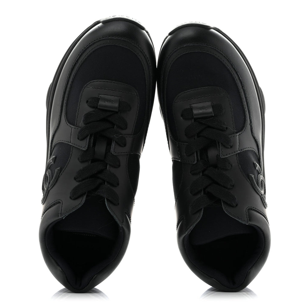 Calfskin Lambskin CC Uniform Sneakers 36 Black
