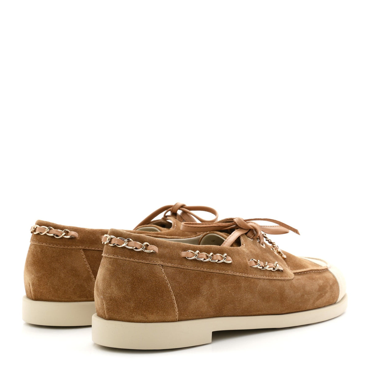 Suede Calfskin CC Chain Loafers 41 Dark Beige