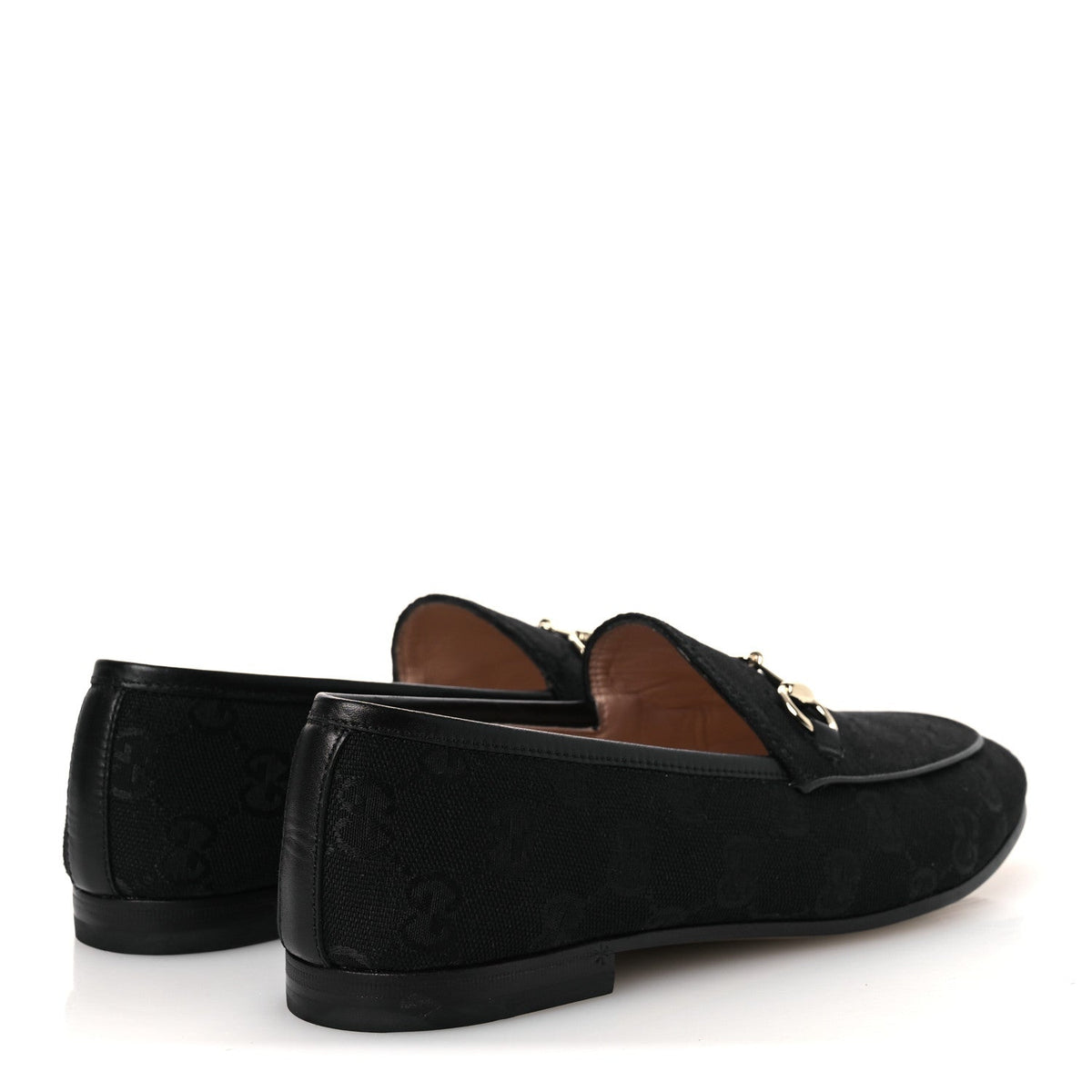 Monogram Jumbo GG Malaga Kid Horsebit Womens Jordaan Loafers 38 Black