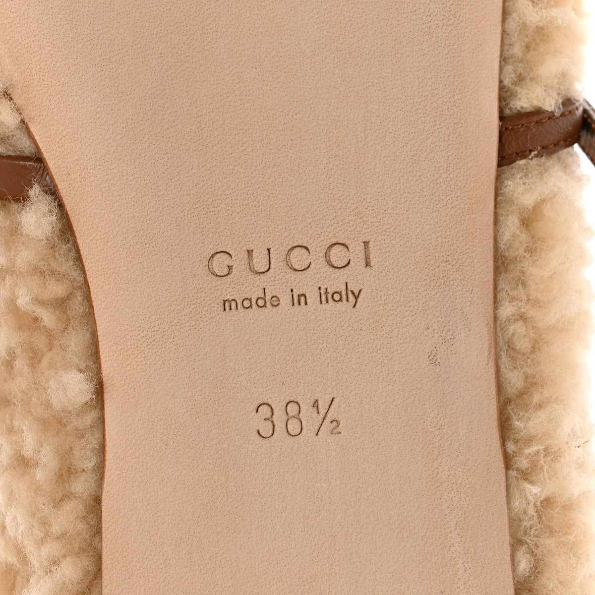 Shearling Horsebit Ballet Flats 38.5 Beige