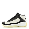Nylon Suede Calfskin Womens Sneakers 38 White Grey