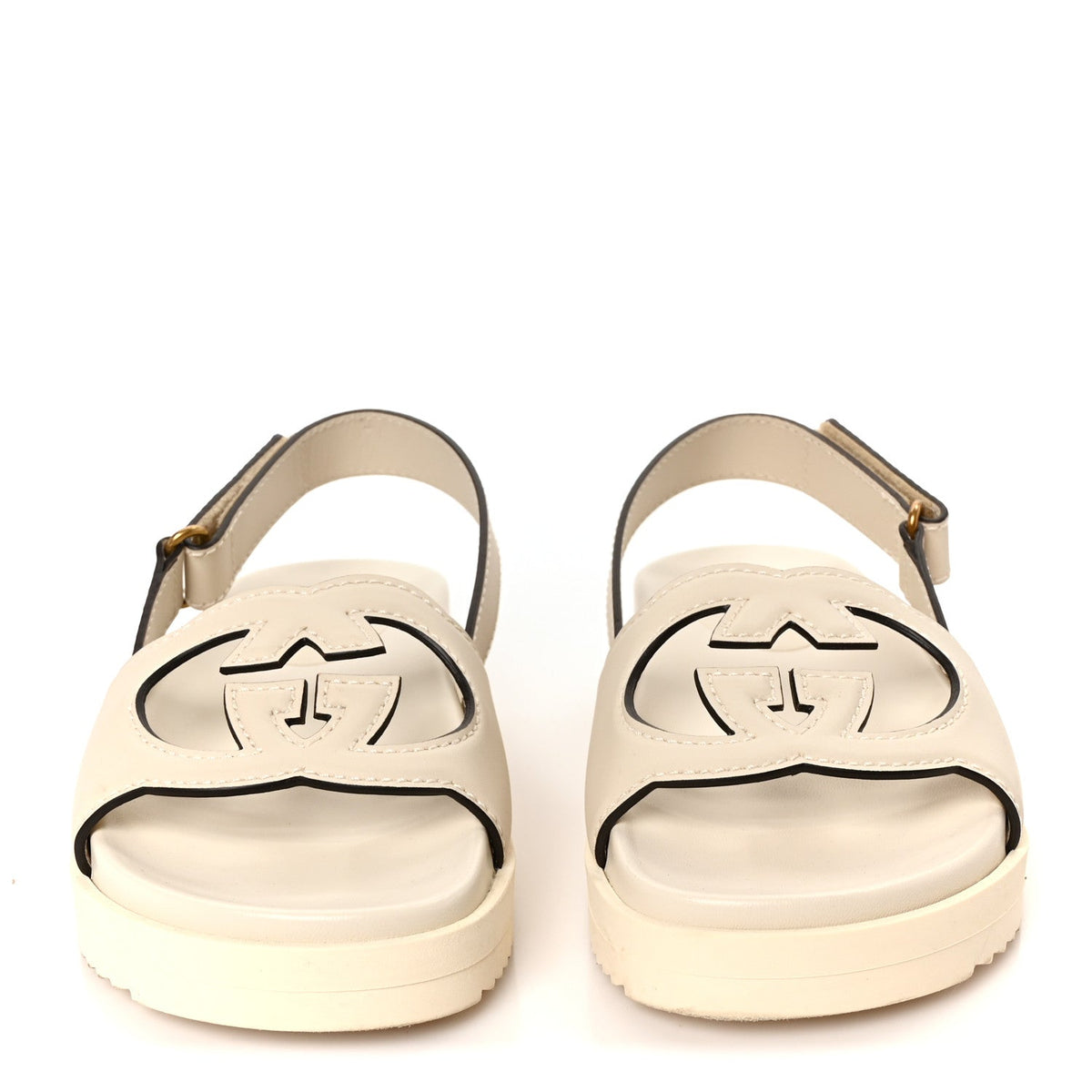 Cosmos Softy Calfskin Interlocking G Slingback Sandals 35.5 Mystic White