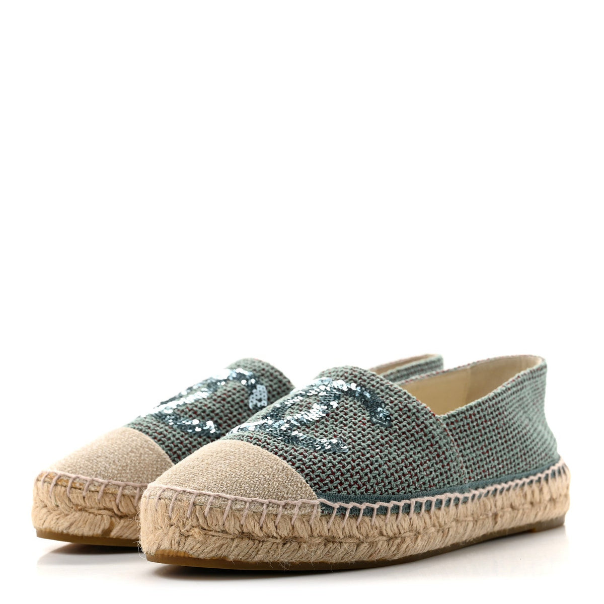 Toile Sequin CC Espadrilles 37 Green