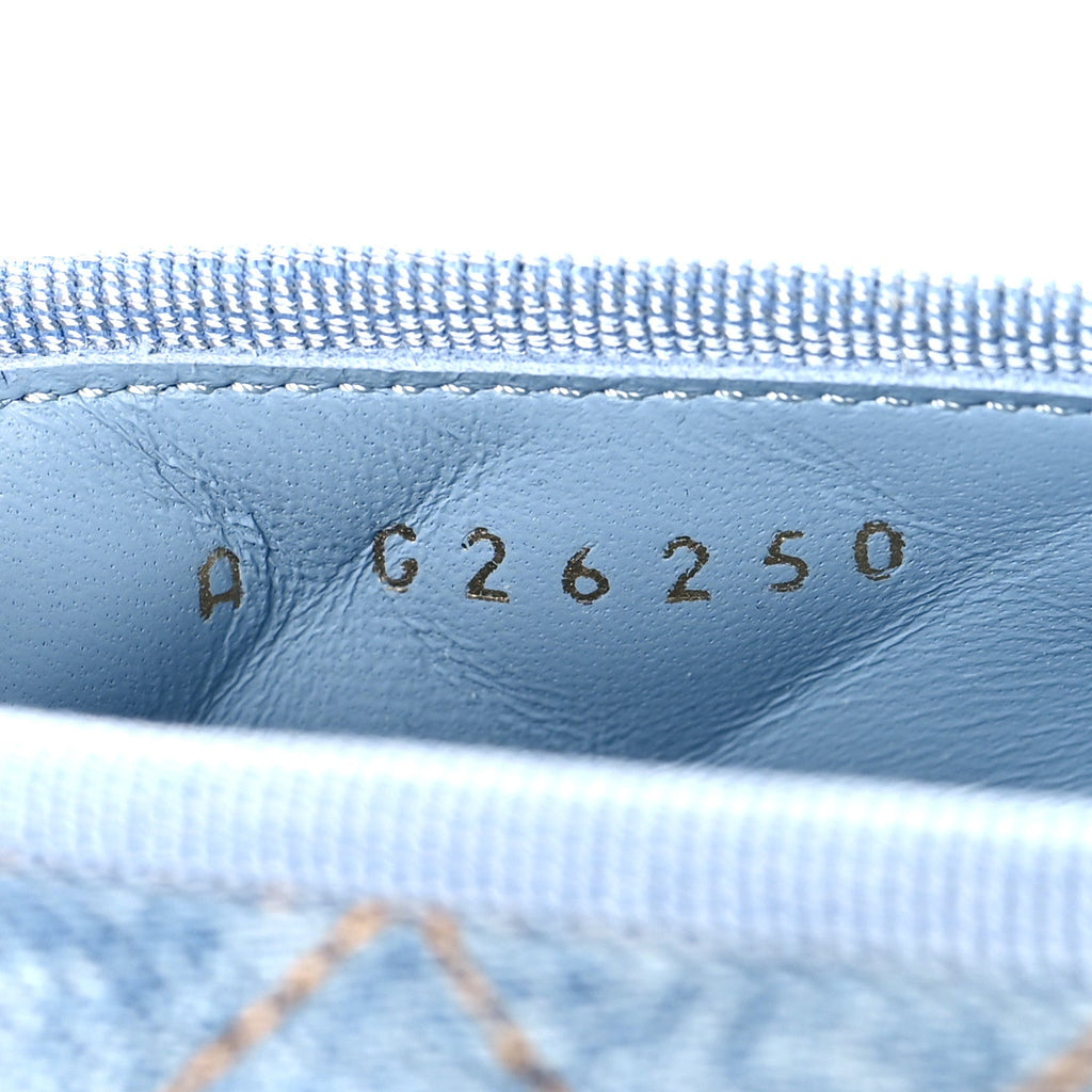 Denim Quilted CC Cap Toe Ballerina Flats 40.5 Light Blue