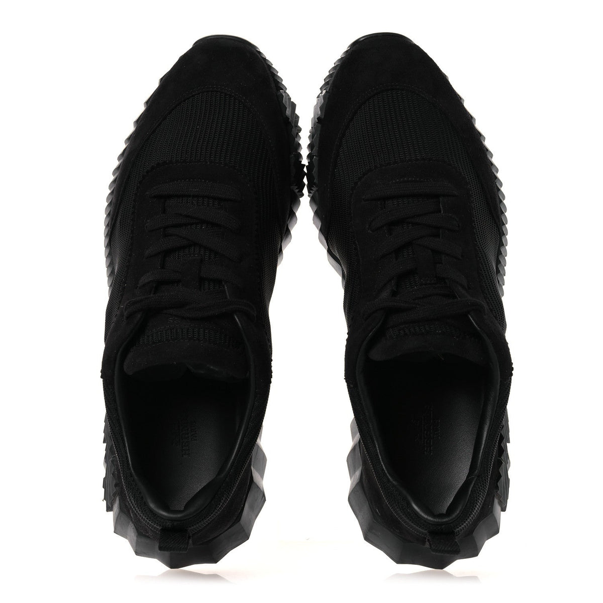 Technical Mesh Suede Goatskin Bouncing Sneakers 43 Black