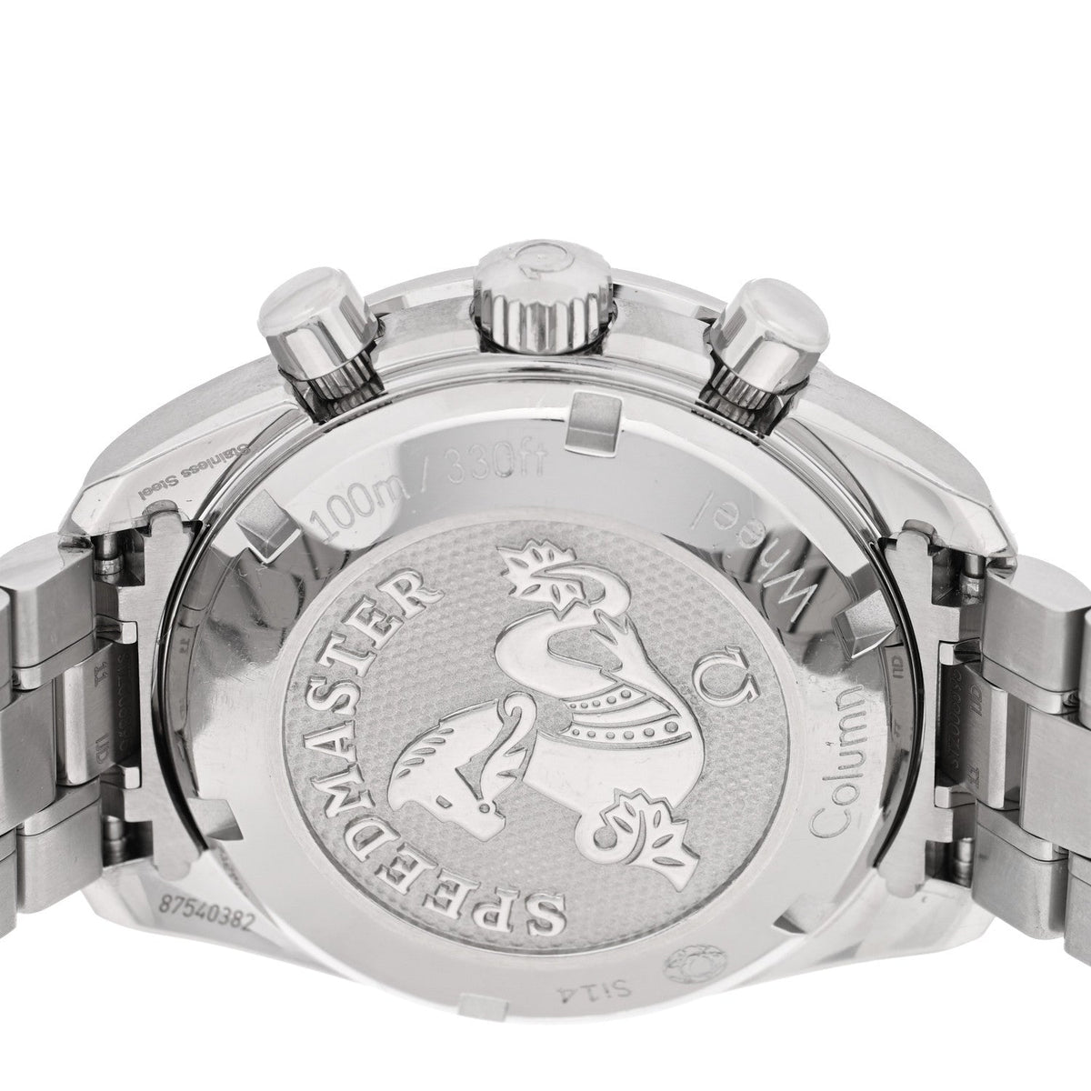 Stainless Steel Diamond Bezel Mother of Pearl 38mm Speedmaster Chronograph Automatic Watch 324.38.38.50.55.001