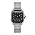 Stainless Steel 39.8mm Santos De Cartier Automatic Watch Black