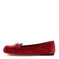 Suede Micro GG Horsebit Womens Kensington Moccasin Loafers 37 Rosso Ancora