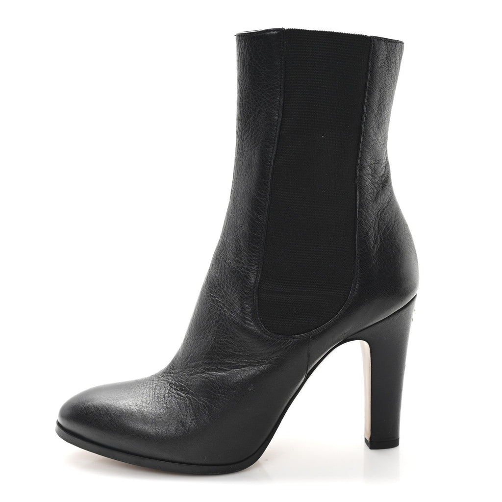 Calfskin Interlocking CC Calf Boots 38.5 Black