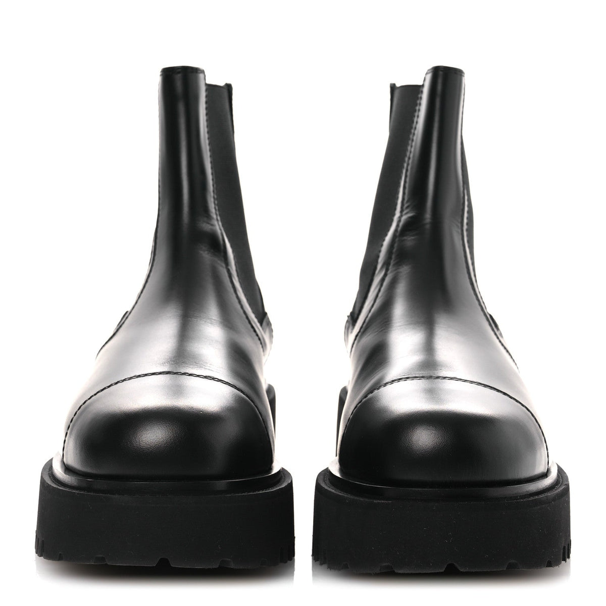 Calfskin Cap Toe CC Short Boots 41 Black