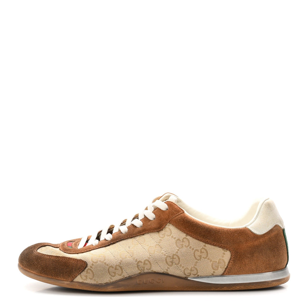 GG Monogram Suede Web Mens Shift Sneakers 10.5 Beige Brown