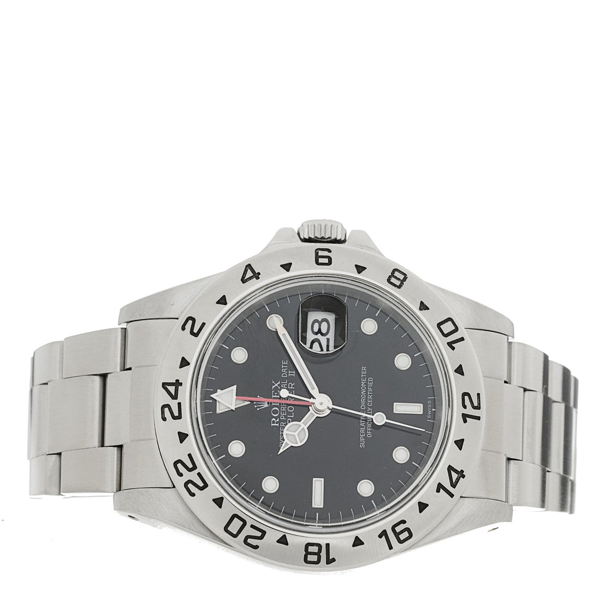 Stainless Steel 40mm Oyster Perpetual Date Explorer II Watch Black 16570