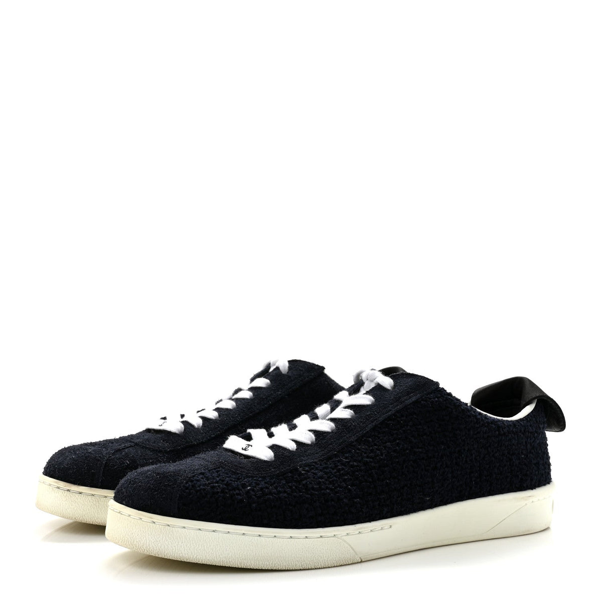 Tweed Suede Womens Sneakers 40.5 Navy