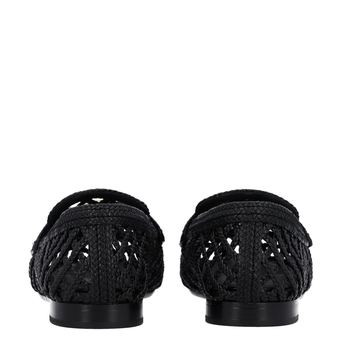 Braided Lambskin CC Mocassin Loafers 38 Black