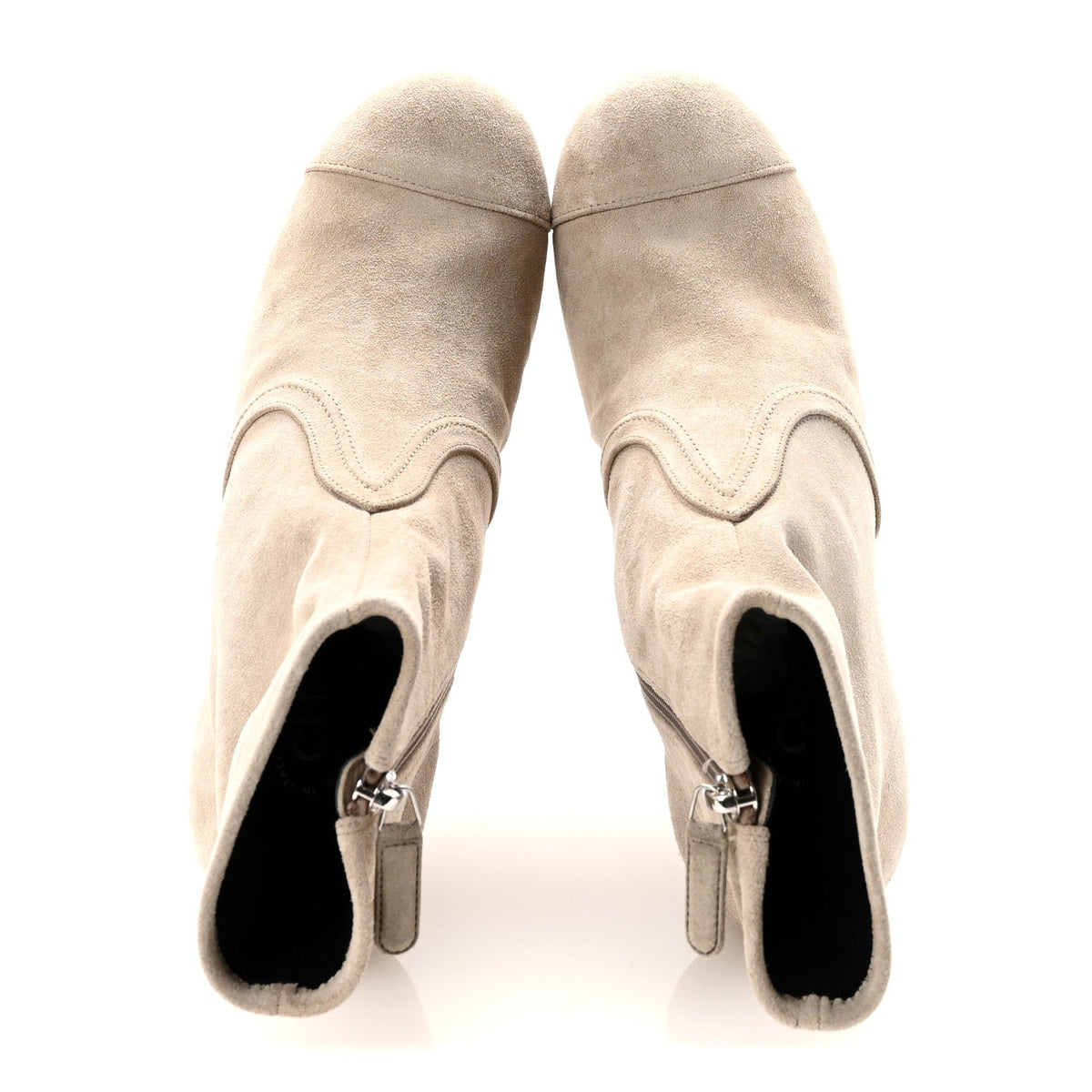 Suede Calfskin Platform Short Boots 40 Beige