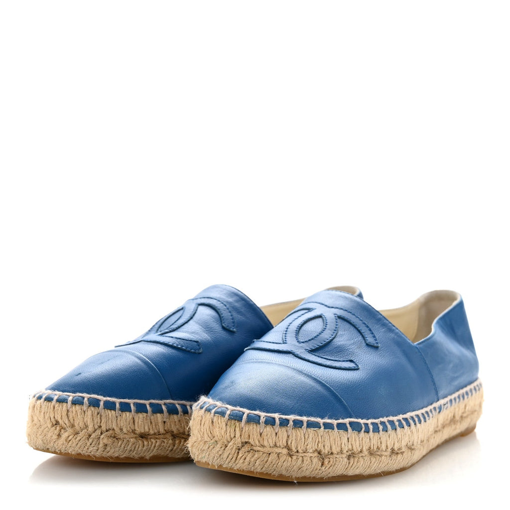 Lambskin CC Espadrilles 37 Blue